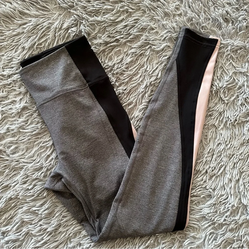 Lululemon Get Going Train Tight 28” Heathered Black Smoky Blush Leggings Size 6